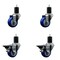 Service Caster 3'' Blue Poly Wheel Swivel 1-3/4'' Expanding Stem Caster Set 2 Brakes, 4PK SCC-EX20S314-PPUB-BLUE-2-PLB-2-134 - alternate 1